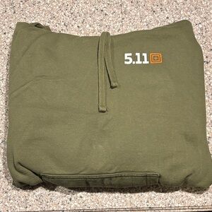 5.11 Tactical Olive Green Hoodie with White & Orange Logo